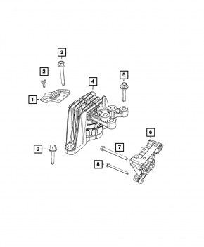 Engine bracket right Chrysler Pacifica 17- 3.6