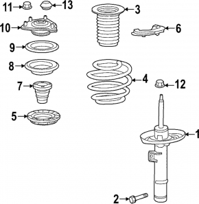 Front right shock absorber assembly for Honda Civic XI FE/FL 22-24 5d LX