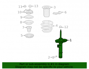 Front right shock absorber assembly for Honda Civic XI FE/FL 22-24 5d LX