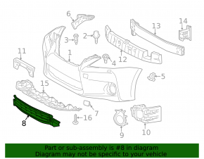 Lower grille of front bumper Lexus CT200h 11-13 prerest, broken
