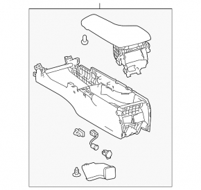 Central console armrest Lexus IS 14-20 leather, black