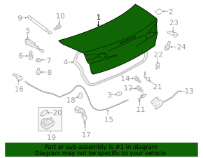 Mitsubishi Lancer 10-17 trunk lid