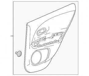 Door trim card rear left Honda HR-V 16-18 black