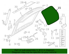 Rubber seal for the Audi Q3 83A 19-25 trunk lid