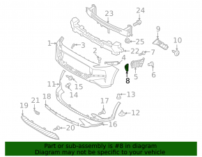 Left front bumper insert for Hyundai Santa FE 21-23