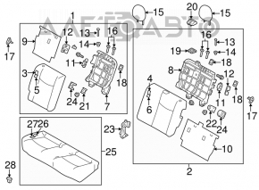 Rear seats, 2nd row, Nissan Leaf 11-12
