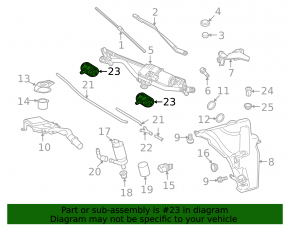 Left windshield washer nozzle for Audi A4 B8 13-16 restyling, heated