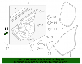 Door plug rear right rear Audi A3 8V 15-20 4d, 5d