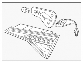 Light inside trunk lid right Hyundai Sonata 18-19 hybrid