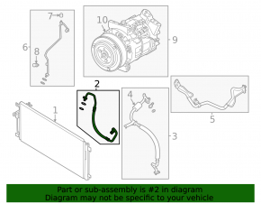 Air conditioning pipe condenser-compressor Nissan Murano 25-26