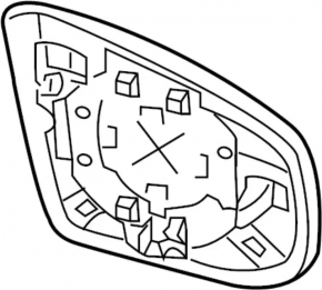 Mirror element right Nissan Murano z51 09-14