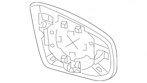 Mirror element right Nissan Murano z51 09-14