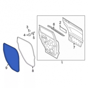 Door seal rear left Ford Escape MK3 13-
