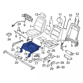Right driver's seat runner for Ford Flex 13-19, electric, without frame