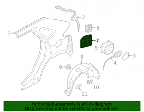 Left ventilation shield Ford Edge 15 - large, broken mount