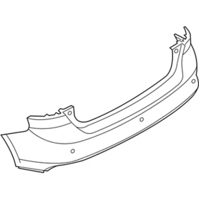 Rear bumper bare Ford Focus mk3 15-18 rest 4d for parking sensors graphite, broken mount, dented
