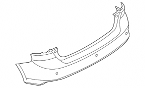 Rear bumper bare Ford Focus mk3 15-18 rest 4d for parking sensors graphite, broken mount, dented