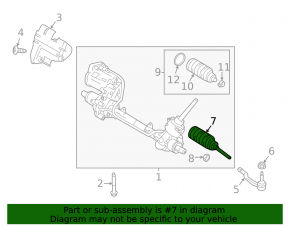 Left steering rod for Ford Edge 15-24 R21