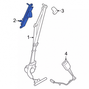 Ford Edge 19-24 Driver's Seat Belt Bracket Gray Trim