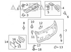 Mazda CX-5 17-25 black lower trunk door trim, worn