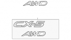 Emblem inscription CX5 AWD tailgate Mazda CX-5 20-21