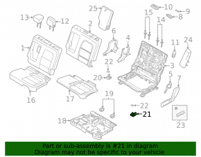 Seat runner trim, 2nd row, left outer, Ford Escape MK4 20-26, black, with plugs, worn