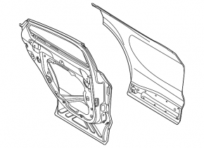 Door assembly rear left Ford Mustang Mach-E 21-23