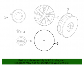 Wheel cap R16 Nissan Altima 13-18