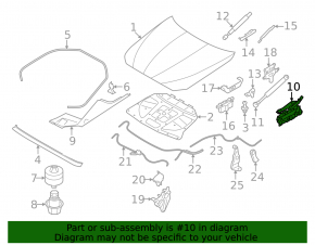 Hood hinge left BMW 5 F10 11-16