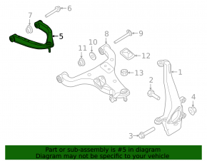 Upper control arm, front left, Infiniti QX56 QX80 10-20