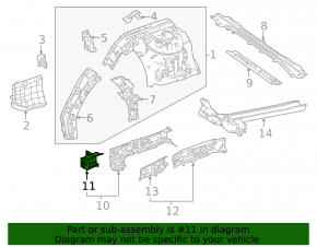 Front left side member nose for Lexus NX 22-25