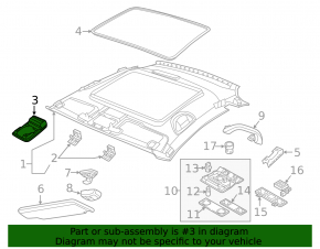 Front light for VW Beetle 12-19 under sunroof black