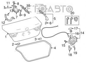 Toyota Camry V70 18-24 trunk lid without spoiler, white 040