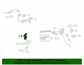 Upper rear left door hinge for Toyota Avalon 2012