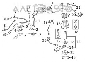 Fuel filler neck Lexus RX350 RX450h 16-22 AWD