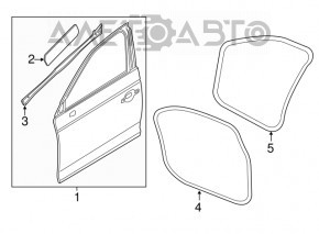 Front right door assembly for Audi Q5 80A 18-24 keyless, blue LX5R