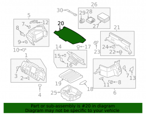 Hyundai Sonata 11-15 hybrid trunk floor small, cloth black