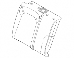Backrest of the rear row of seats, 2nd row, right, Audi A3 22-26, black soul leather, gray felsgrau stitching