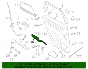 Armrest trim panel door rear right Porsche Cayenne 19-23 leatherette black, with handle