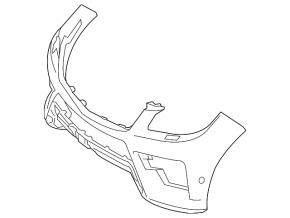 Bare front bumper Mercedes W166 ML 12-15 AMG pkg, for headlight washers, without parking sensors