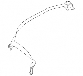 Seat belt rear central Mercedes C-class W205 15-21 black
