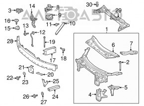 TV radiator panel Mercedes GLC 300/350e/43 16-22 complete, mortgage torn off