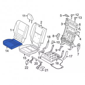 Rear seat, 2nd row, right, Ford C-max MK2 13-18, beige cloth, dry cleanable