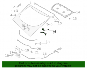 Front hood seal Mazda CX-30 20- on the hood