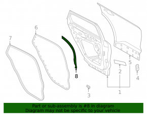 Door seal side rear left Ford Bronco Sport 21-25 rear
