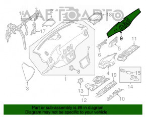 Front panel trim with central air deflectors Mercedes CLA 14-19 gray, peeling coating