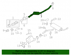 Exhaust line middle section with catalytic converter BMW X5 F15 14-18 3.0D