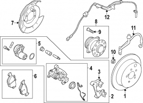 Rear left brake disc cover for Subaru Forester 25-26