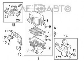 Air duct for manifold Kia Soul 14-19 1.6