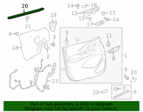 Glass seal inner front left Chevrolet Bolt EV 17-23